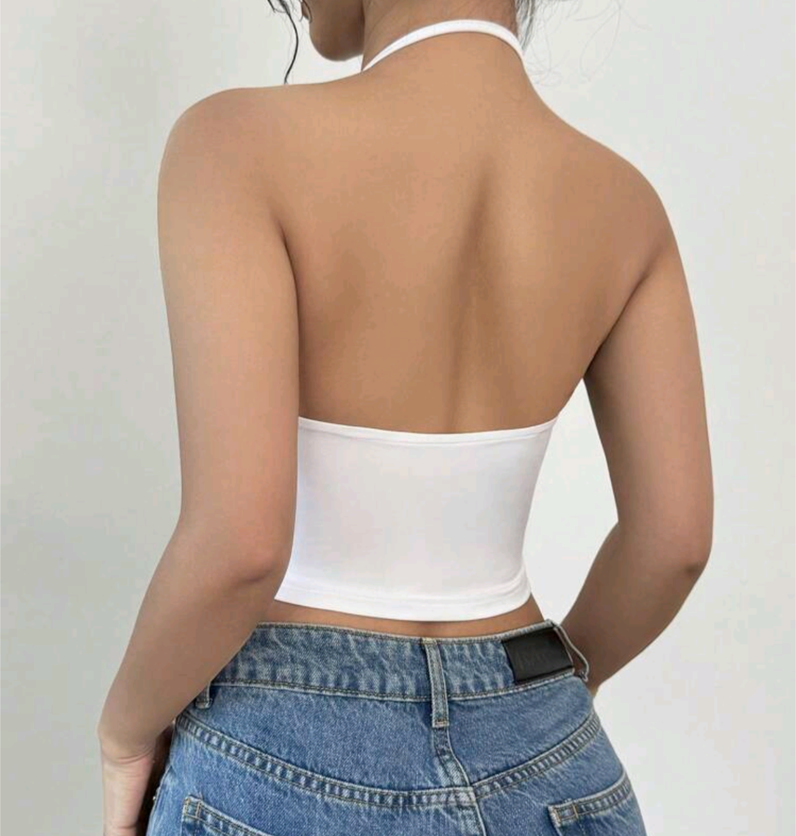 TFB Privé Plus Size Women Casual elegant Sexy Floral Print Mesh Draped Neck Halter Top, Vacation, For Spring & Summer