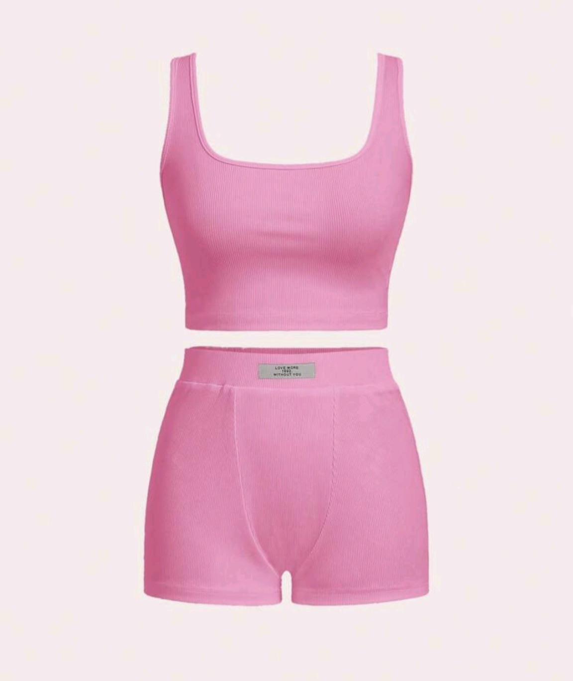 TFB Slaydiva Spring and Summer Ribbed Tank Top And Tight-Fitting Shorts Women's 2pc Set