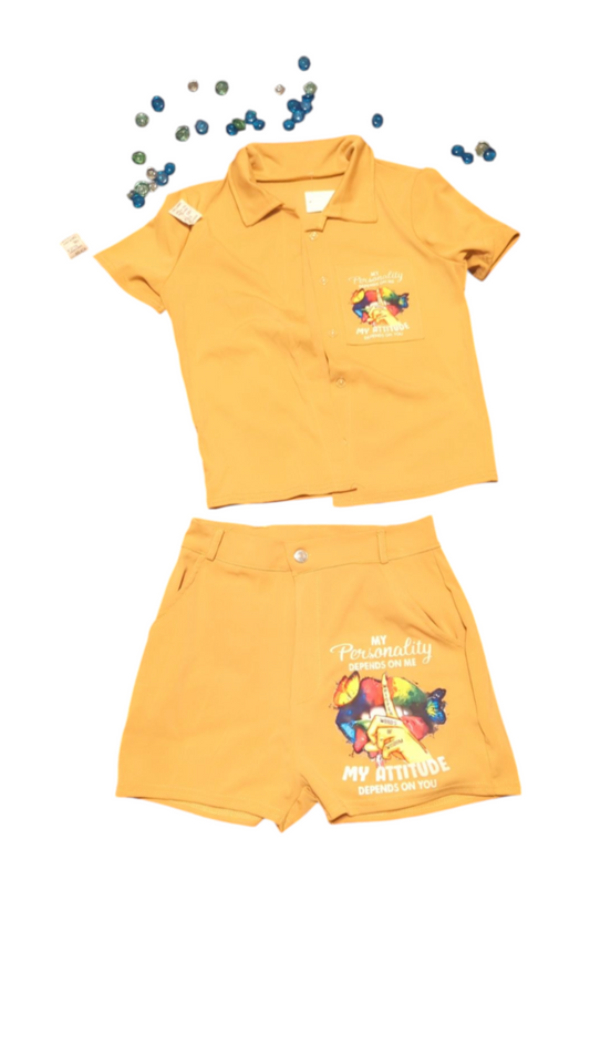 Bold Energy Button-Up Set – 2 Piece