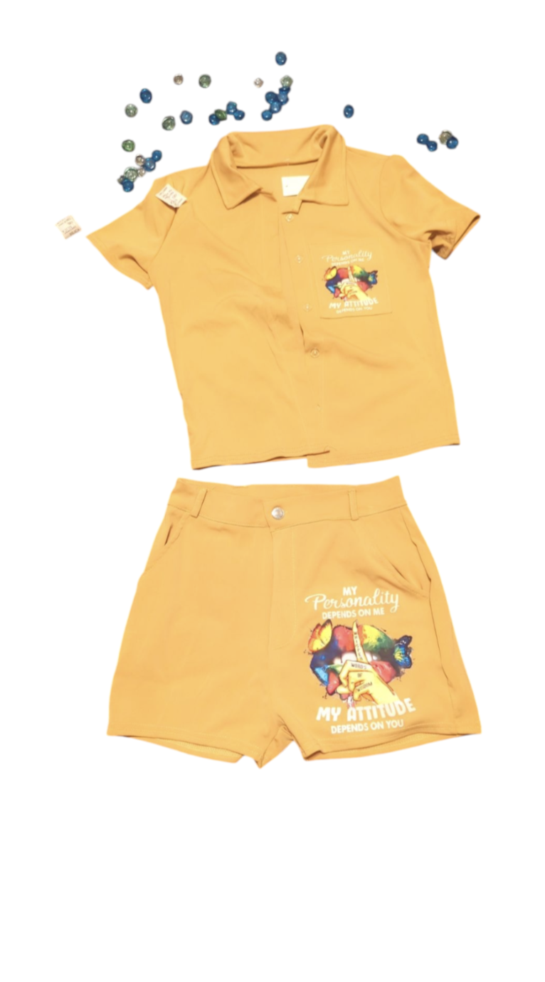 Bold Energy Button-Up Set – 2 Piece